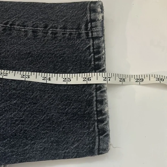 Zara Women Denim Collection Black Distressed High Rise Straight Leg Woman's Sz 6 - Picture 11 of 12